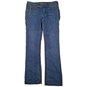 Bongo Jeans Women's Size 7 Low Rider Wide Flare Leg Studded Blue Denim